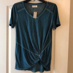 Maurices Teal distressed washed Tee